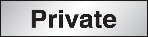 Private sign 140x35mm Engraved aluminium effect pvc - Safety Sign