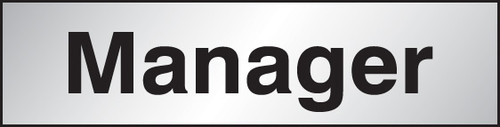 Manager 140x35mm Engraved aluminium effect pvc - Safety Sign