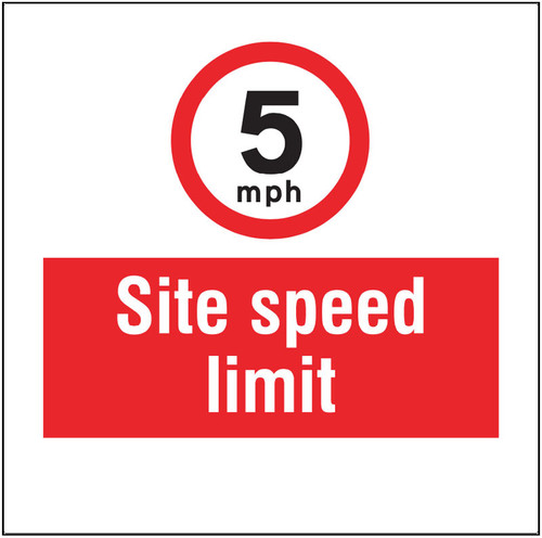 5mph Site speed limit, site saver sign 400x400mm - Safety Sign 5mph Site speed limit, site saver sign 400x400mm - Safety Sign