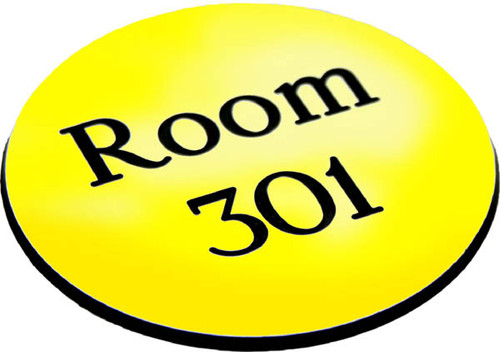 Engraved Sign with adhesive backing - 95mm dia Black text on yellow - Safety Sign Engraved Sign with adhesive backing - 95mm dia Black text on yellow - Safety Sign