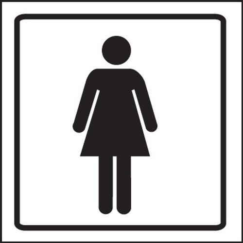 Ladies symbol visual impact sign 5mm acrylic sign 200x200mm c/w stand off locators - Safety Sign