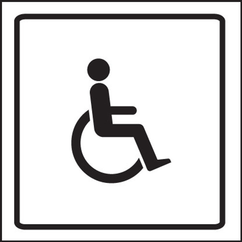 Disabled symbol visual impact sign 5mm acrylic sign 200x200mm c/w stand off locators - Safety Sign