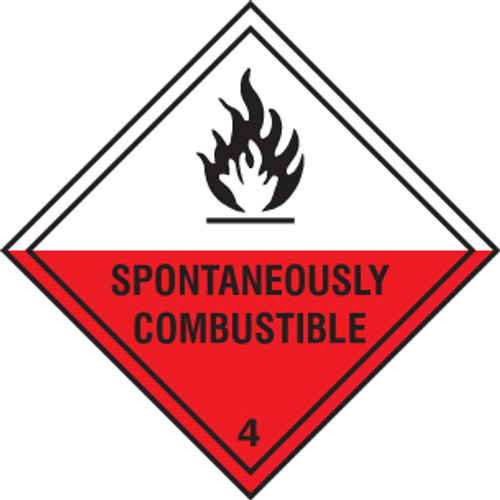 Spontaneously combustible - Safety Sign