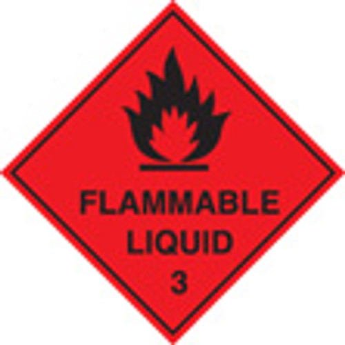 100 Self Adhesive labels 100x100mm flammable liquid 3