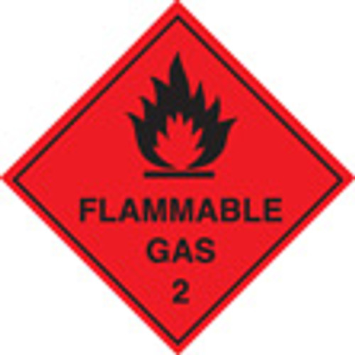 100 Self Adhesive labels 100x100mm flammable gas 2
