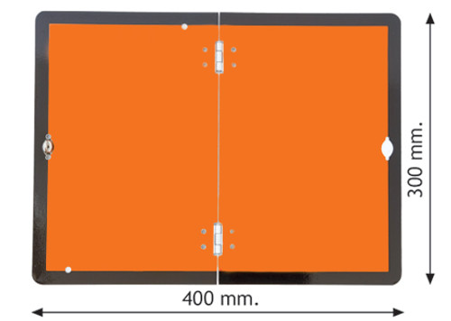 Folding hazard warning vehicle plate 400x300mm reflective aluminium Folding hazard warning vehicle plate 400x300mm reflective aluminium