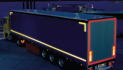 Red lorry marking contour tape 55mmx12.5m (rigid vehicle)