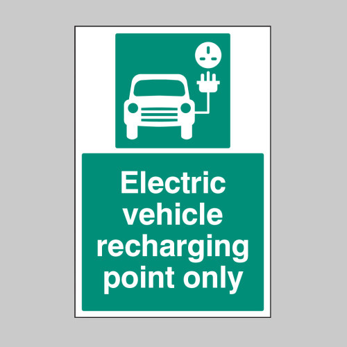 Electric vehicle recharging point only Electric vehicle recharging point only