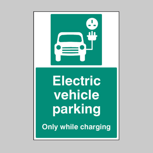 Electric vehicle parking - only while charging Electric vehicle parking - only while charging