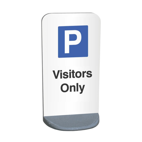 Parking Visitors Only - Temporary Sign 850mm Panel (1.2mm Aluminium) 9Kg PVC Base - Safety Sign