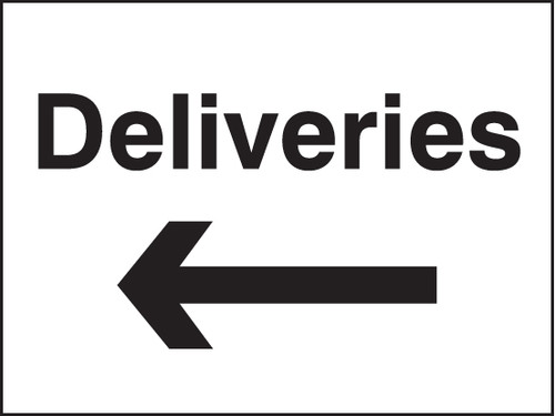 Deliveries Arrow Left - Safety Sign Deliveries Arrow Left - Safety Sign