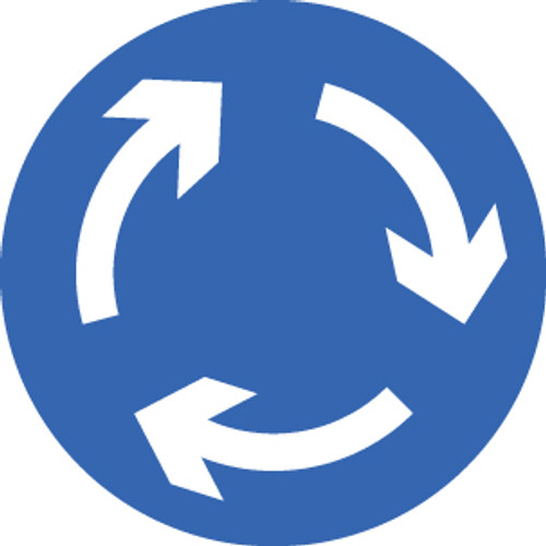Mini roundabout Class R2 600mm Dia - Safety Sign Mini roundabout Class R2 600mm Dia - Safety Sign