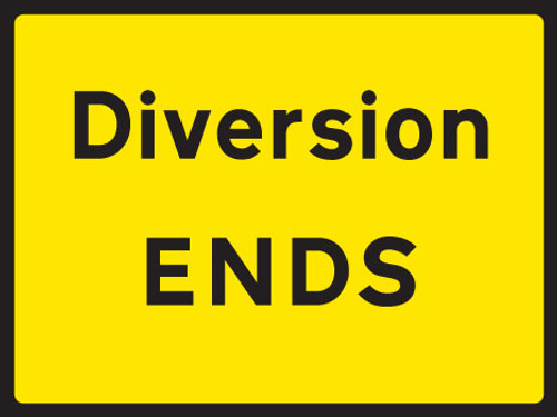Diversion end 1050x750mm Class RA1 zintec - Safety Sign