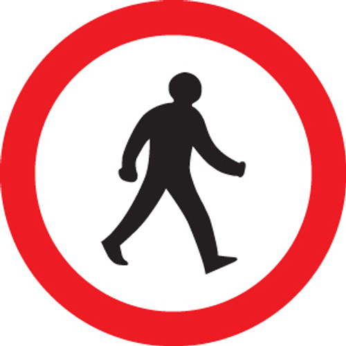 Pedestrians prohibited class RA1 600mm Pedestrians prohibited class RA1 600mm