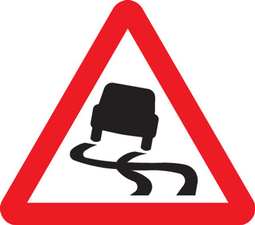Slippery road 600mm triangle Class 1 zintec - Safety Sign Slippery road 600mm triangle Class 1 zintec - Safety Sign