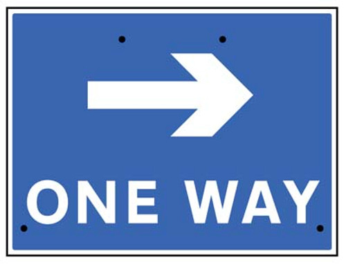 One way arrow right, 600x450mm Re-Flex Sign (3mm reflective polypropylene) - Safety Sign