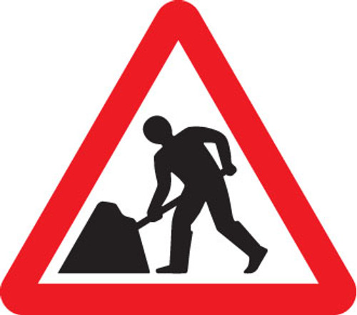 Road works fold up 750mm triangle sign Road works fold up 750mm triangle sign