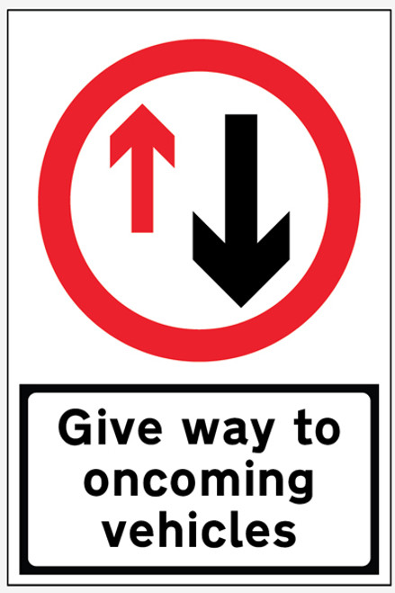 Give Way to Oncoming Traffic reflective fold up sign 900x600mm - Safety Sign Give Way to Oncoming Traffic reflective fold up sign 900x600mm - Safety Sign