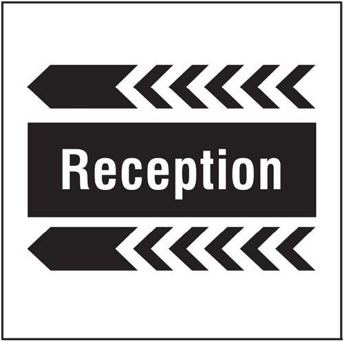 Reception, arrow left site saver sign 400x400mm - Safety Sign Reception, arrow left site saver sign 400x400mm - Safety Sign