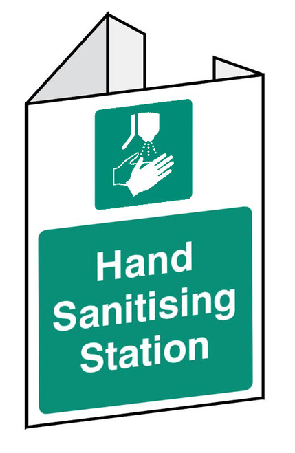 EasiFIX projecting sign 150x200mm face size - Hand sanitising station - Safety Sign EasiFIX projecting sign 150x200mm face size - Hand sanitising station - Safety Sign