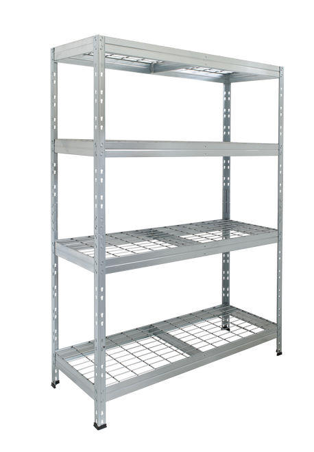 Heavy Duty Value Shelving  including 4 Adjustable Shelves 300kg per Wire Mesh Shelf