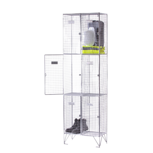 Wire Mesh Locker - 3 Door (Nest of 2) - H1980mm x W602mm x D305mm