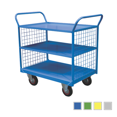 3 Tiered Steel Shelf Trolley - Mesh Sides