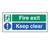 Fire Exit Keep Clear Floor Graphic 600 x 200mm (External Grade)