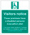 Notice to Visitors: Disabled Evacuation Plan - 200 x 300mm