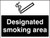 Designated Smoking Area (White/Black) - 200 x 300mm