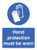 Hand protection must be worn - Safety Sign