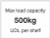 Max load capacity 500kg UDL per shelf, 100x75mm magnetic PVC - Safety Sign