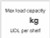Max load capacity ___kg UDL per shelf, 100x75mm magnetic PVC - Safety Sign