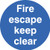 Fire escape keep clear floor graphic 400mm dia - Safety Sign