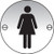 Ladies Symbol 76mm dia Aluminium Sign - Safety Sign