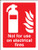 Not for use on electrical fires - Safety Sign
