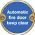 Automatic Fire Door Keep Clear 76mm Diameter Brass Sign - Safety Sign