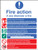 Fire action auto dial with lift (English/polish) - Safety Sign