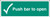 Push bar to open - Safety Sign