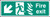 Fire exit - arrow down left HTM - Safety Sign