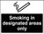 Smoking in designated areas only (white/black) - Safety Sign