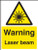 Warning laser beam - Safety Sign