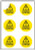 Caution Very hot water 65mm dia - sheet of 6 - Safety Sign