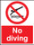 No diving - Safety Sign