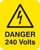 Danger 240 Volts Sheet Of 25 Labels 40X50mm - Safety Sign
