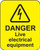 Danger live electrical equipment roll of 100 labels 40x50mm - Safety Sign