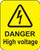 Danger high voltage roll of 100 labels 40x50mm - Safety Sign