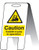 Caution forklift trucks in operating (self standing folding sign) - Safety Sign