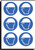 Safety helmet symbol 50mm dia - sheet of 6 - Safety Sign