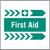 First aid, arrow right site saver sign 400x400mm - Safety Sign